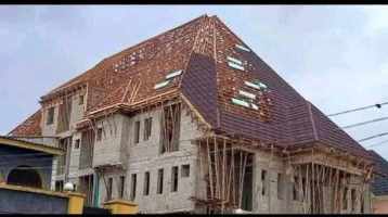large scale roofing construction project